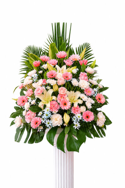 羅馬柱花籃（一對）